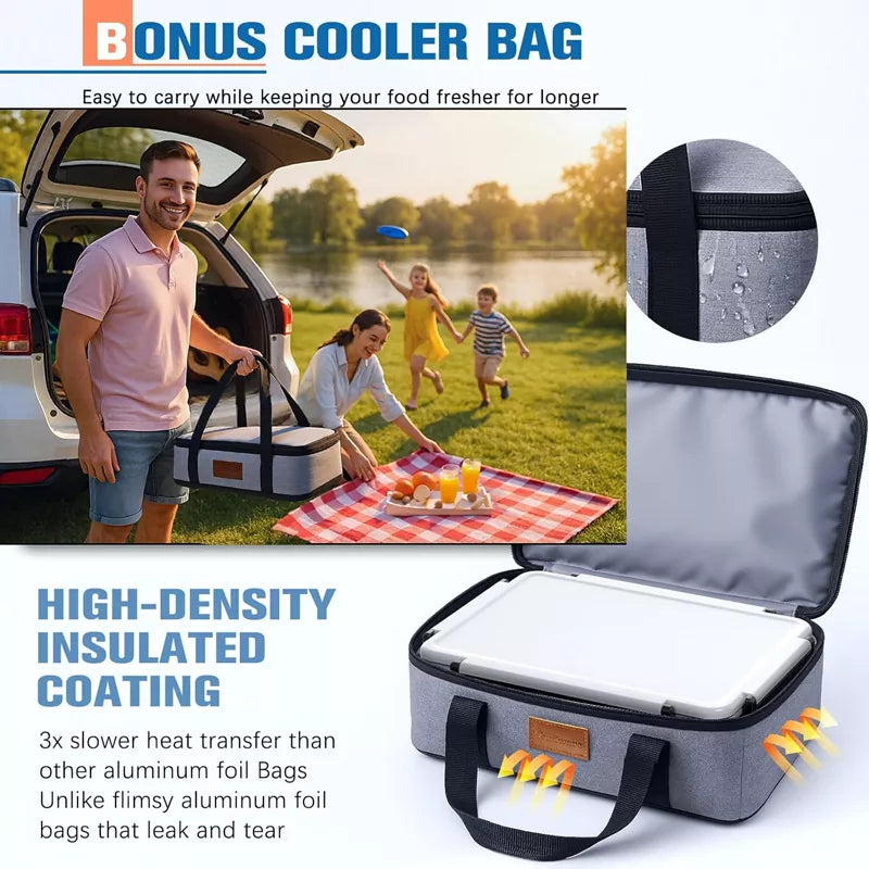 Chilled Portable Snackle Box Container with Reusable Ice Pack Insulated Bag