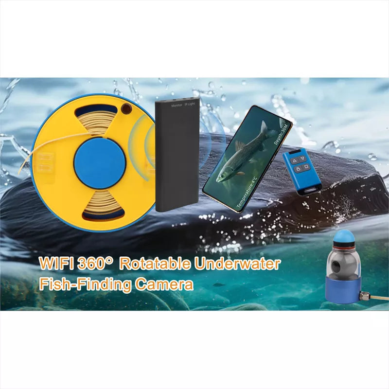 WiFi 360 Rotatable 30m Cable Length Ip68 Infrared Night Vision Fish Finder App