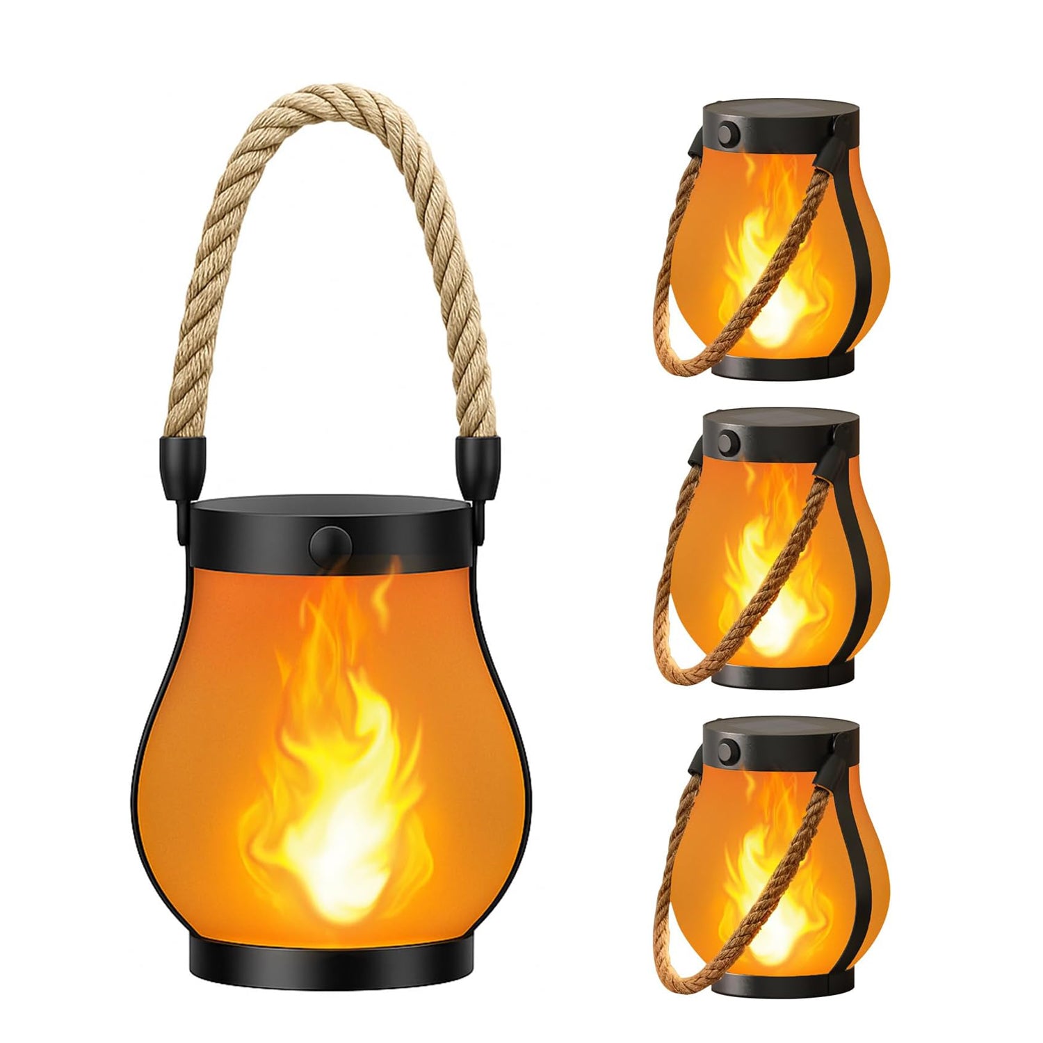 Solar Lanterns Outdoor Waterproof with Realistic Flickering Flame