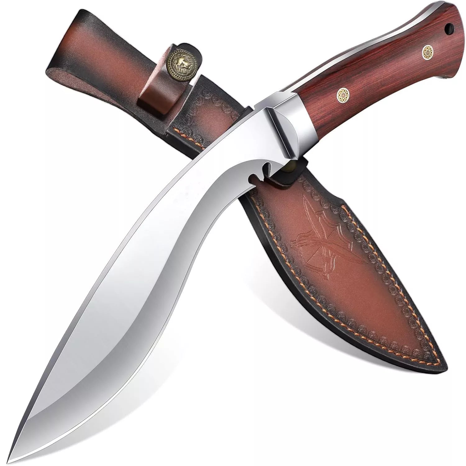 Fixed Blade Kukri VG10 Steel Hunting Knife with Sheath For Camping