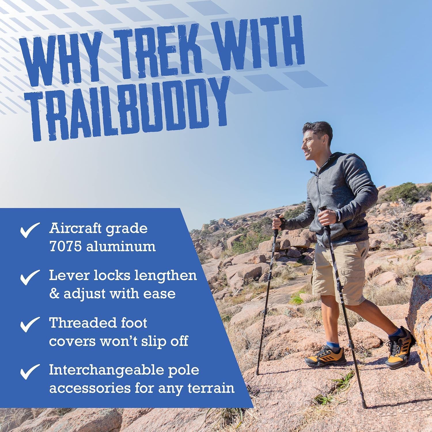 Foldable Trekking Poles Ultralight 7075 Aluminum EVA & Cork Grip Collapsible