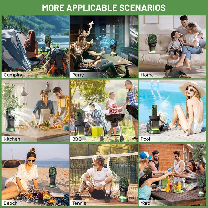 Portable Misting Fan Remote 30000mAh Rechargeable for Patios Camping