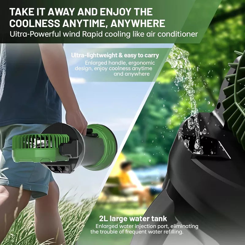 Portable Misting Fan Remote 30000mAh Rechargeable for Patios Camping