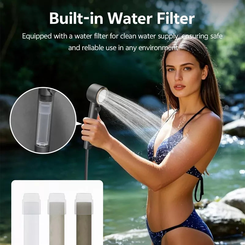 Portable Shower 8000mAh Rechargeable Camping Shower 6.0L/min Portable