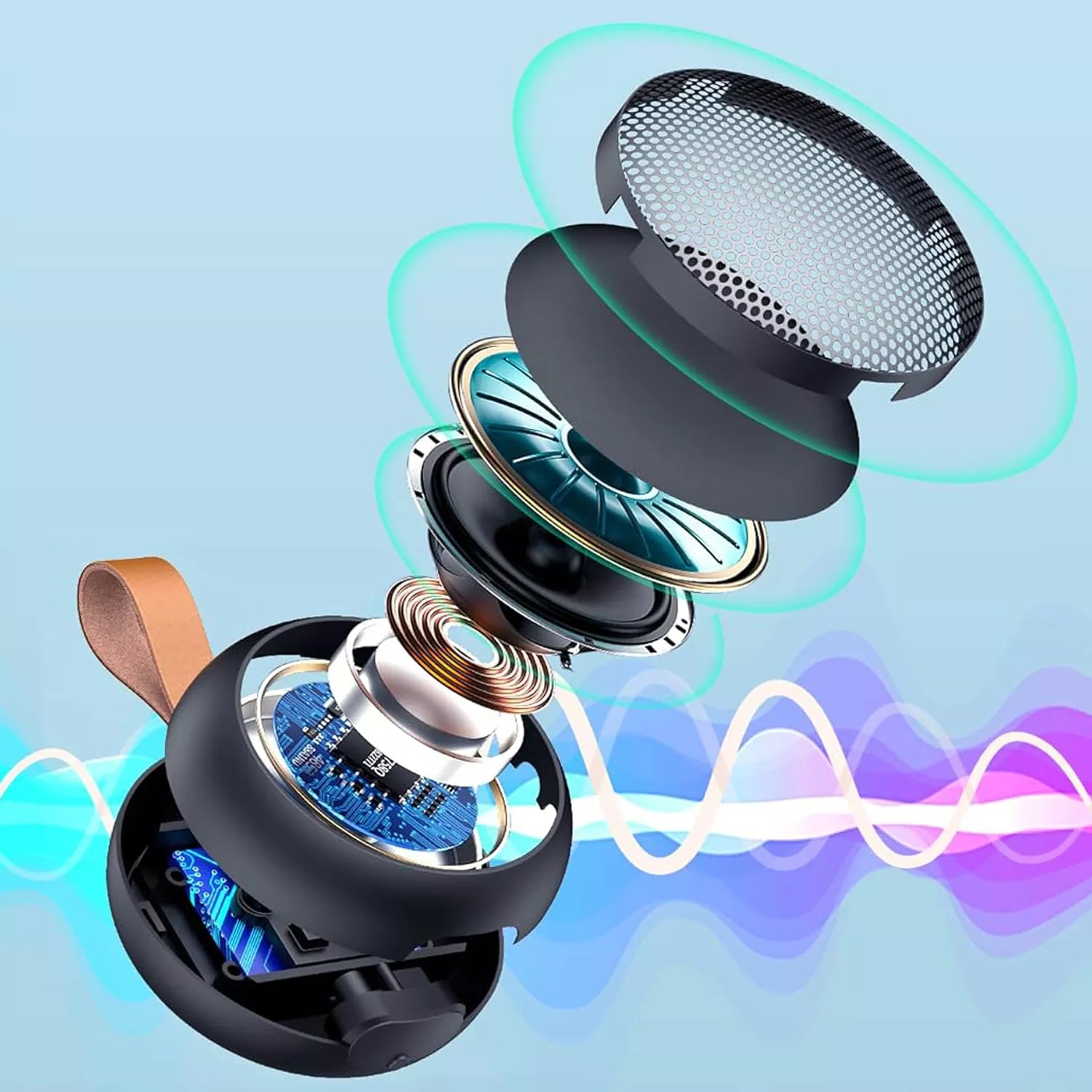 Portable Bluetooth Speaker Waterproof Small Shower with Loud Sound
