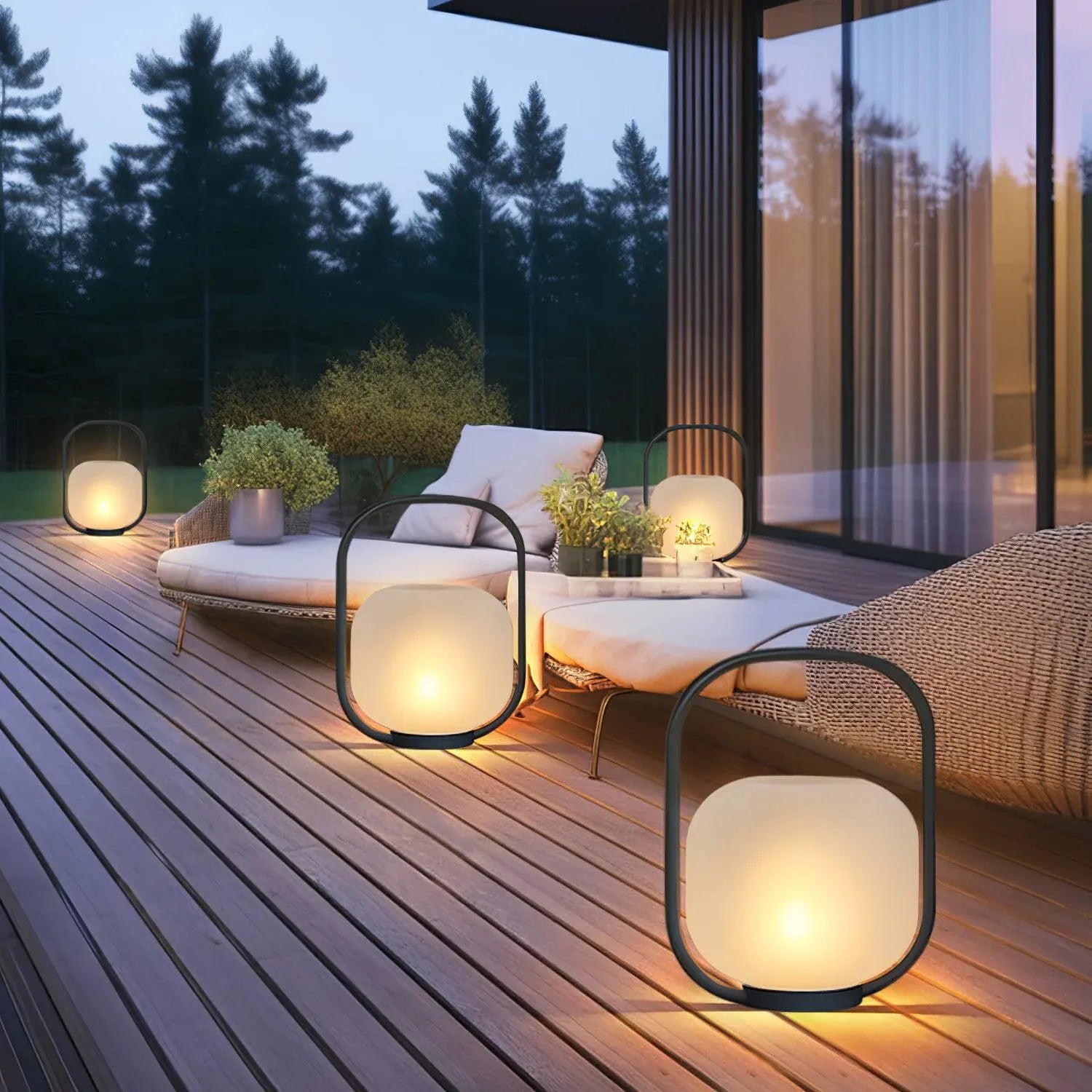 Modern Portable Lantern Outdoor Table Camping Lamp Rechargeable
